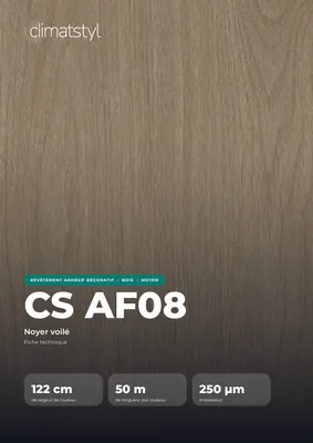Couverture de la fiche technique CS AF08 Hazy Walnut