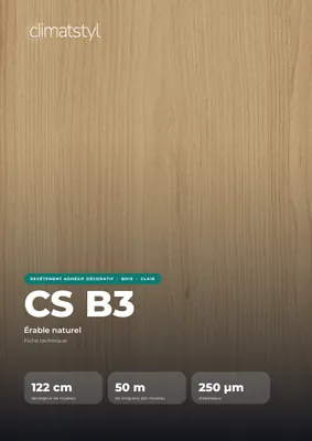 Couverture de la fiche technique CS B3 Natural Maple
