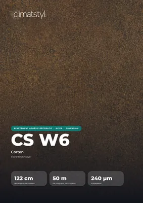Couverture de la fiche technique CS W6 Corten